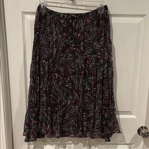 Like New! Christopher & Banks Black and Cranberry A-Line Skirt